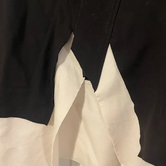 Planet By Lauren Color Block Open Front Jacket Black Cream Made in USA M/L (2) - Picture 4 of 16